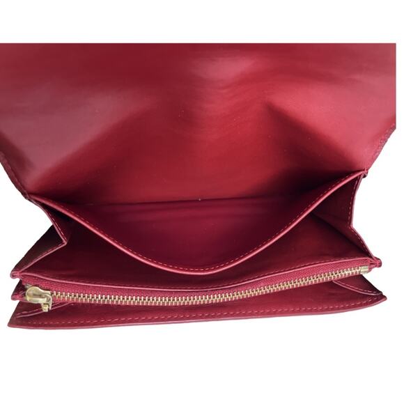 Louis Vuitton Red Vernis Monogram Sarah Long Wallet Authentic France TS1100 - Picture 10 of 16